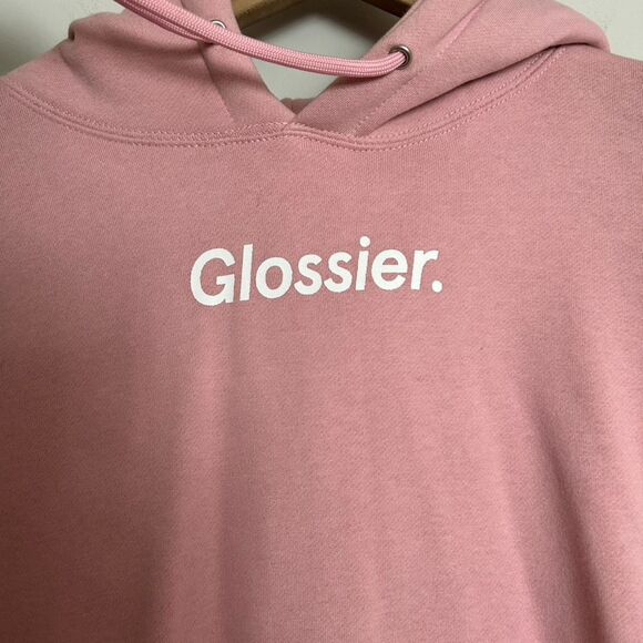 Glossier Original Pink Hoodie Sweatshirt New Size Medium - Picture 4 of 10
